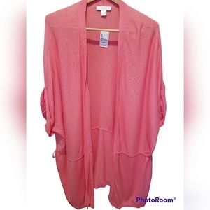 NWT CJ Banks Women's Peach Cardigan Size 2X